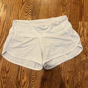 Lululemon white speed up shorts